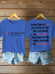 Women's 8647 FDT He's On The List Epstein Printed T-Shirt