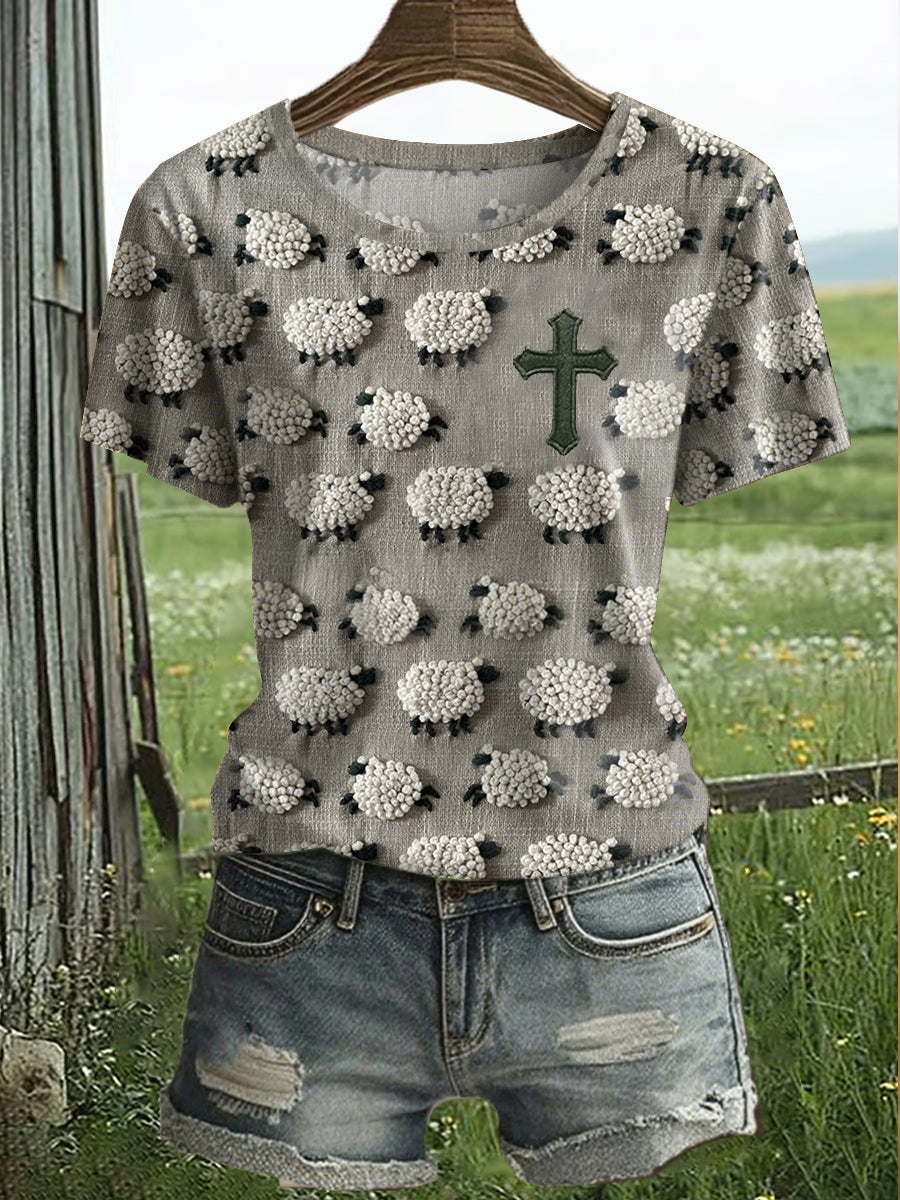 Women's Sheep Faith Printed T-shirt
