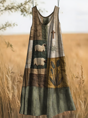 Women's Sheep Faith Printed Dress