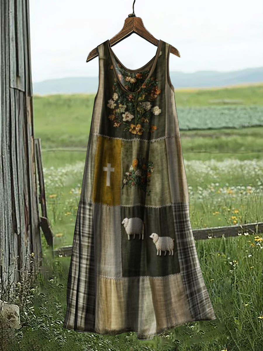 Women's Sheep Faith Printed Dress