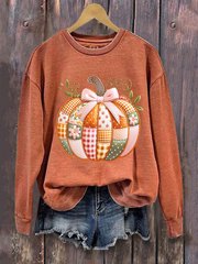Women's Pumpkin Art Print Sweatshirt