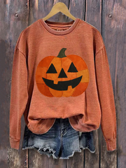 Women's Pumpkin Art Print Sweatshirt