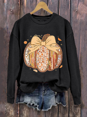 Women's Pumpkin Art Print Sweatshirt