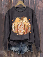 Women's Pumpkin Art Print Sweatshirt