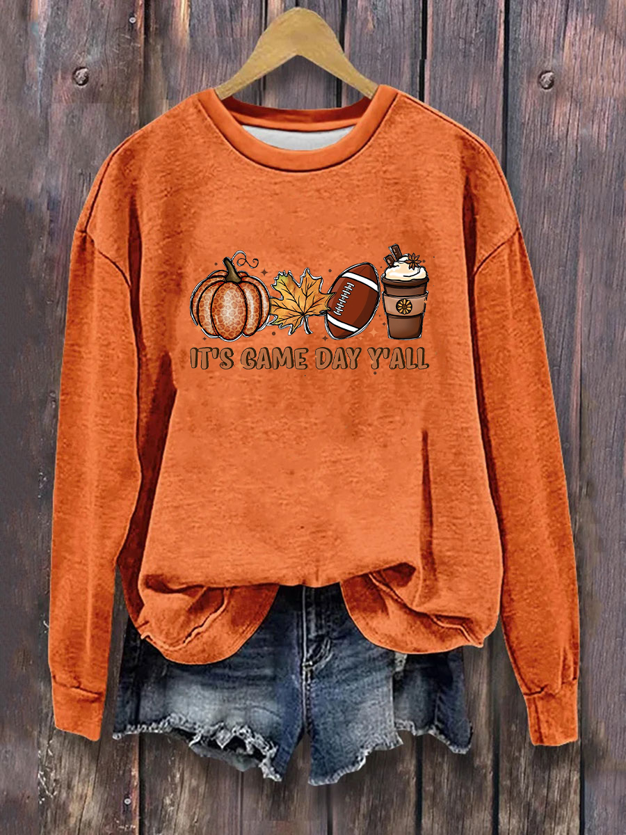 Women's Pumpkin Art Print Sweatshirt