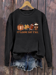 Women's Pumpkin Art Print Sweatshirt