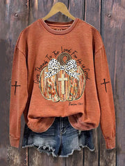 Women's Give Thanks To The Lord Printed Casual Sweatshirt