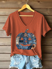 Women's Pumpkin Art Print Casual Sweatshirt