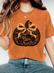 Women's Pumpkin Art Print Casual T-Shirt
