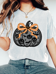 Women's Pumpkin Art Print Casual T-Shirt