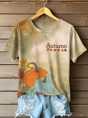 Women's Autumn Festival Pumkin Printed T-shirt