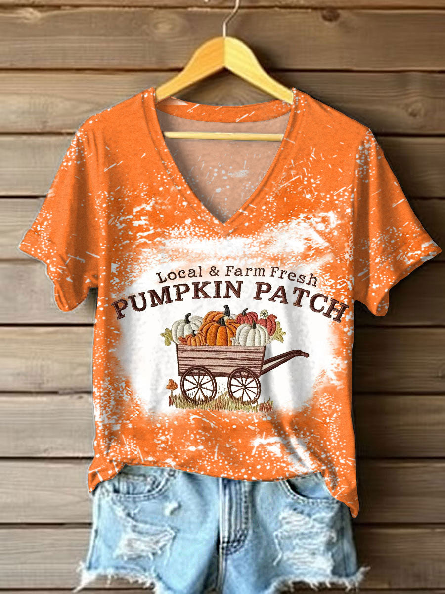 Women's Autumn Festival Pumkin Printed T-shirt