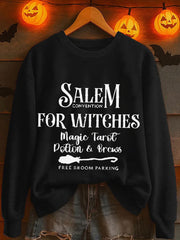 Women's Halloween Salem For Witches Printed Sweatshirt