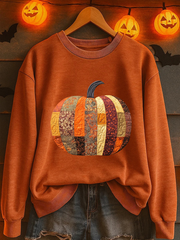 Women's Fall Pumpkin Print Casual Sweatshirt