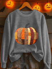 Women's Fall Pumpkin Print Casual Sweatshirt