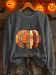 Women's Fall Pumpkin Print Casual Sweatshirt