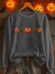 Women's Fall Pumpkin Print Casual Sweatshirt