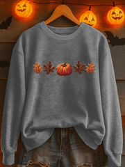 Women's Fall Pumpkin Print Casual Sweatshirt