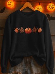 Women's Fall Pumpkin Print Casual Sweatshirt