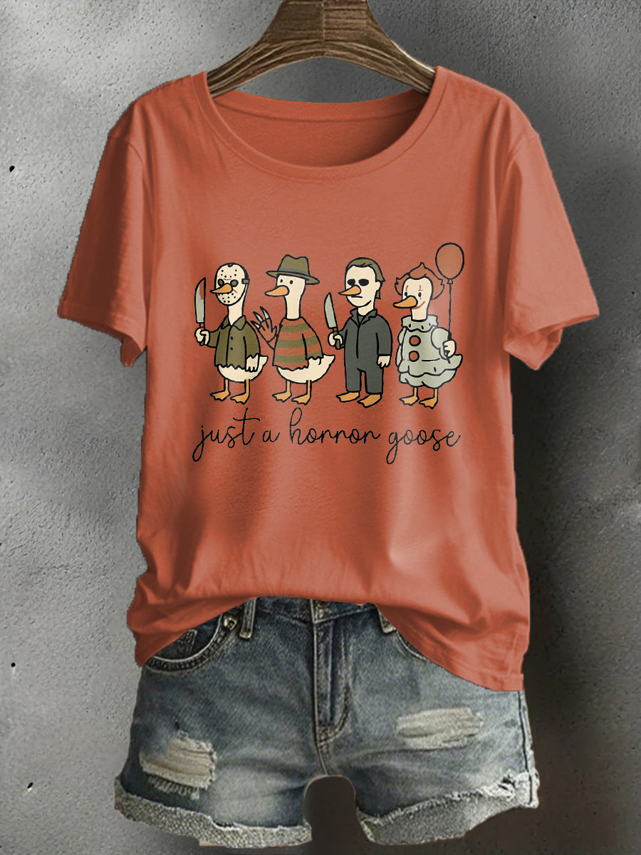 Women's Funny Halloween Horror Printed T-shirt
