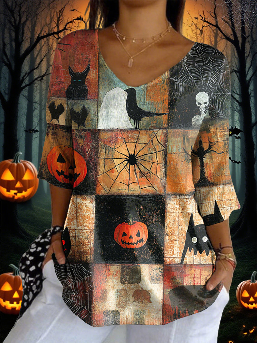 Women's Halloween Printed Top