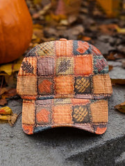 Unisex  Fall Patchwork Pumpkin Print Hat