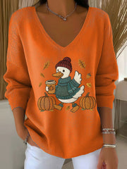 Women's Funny Goose Fall Print Casual Top