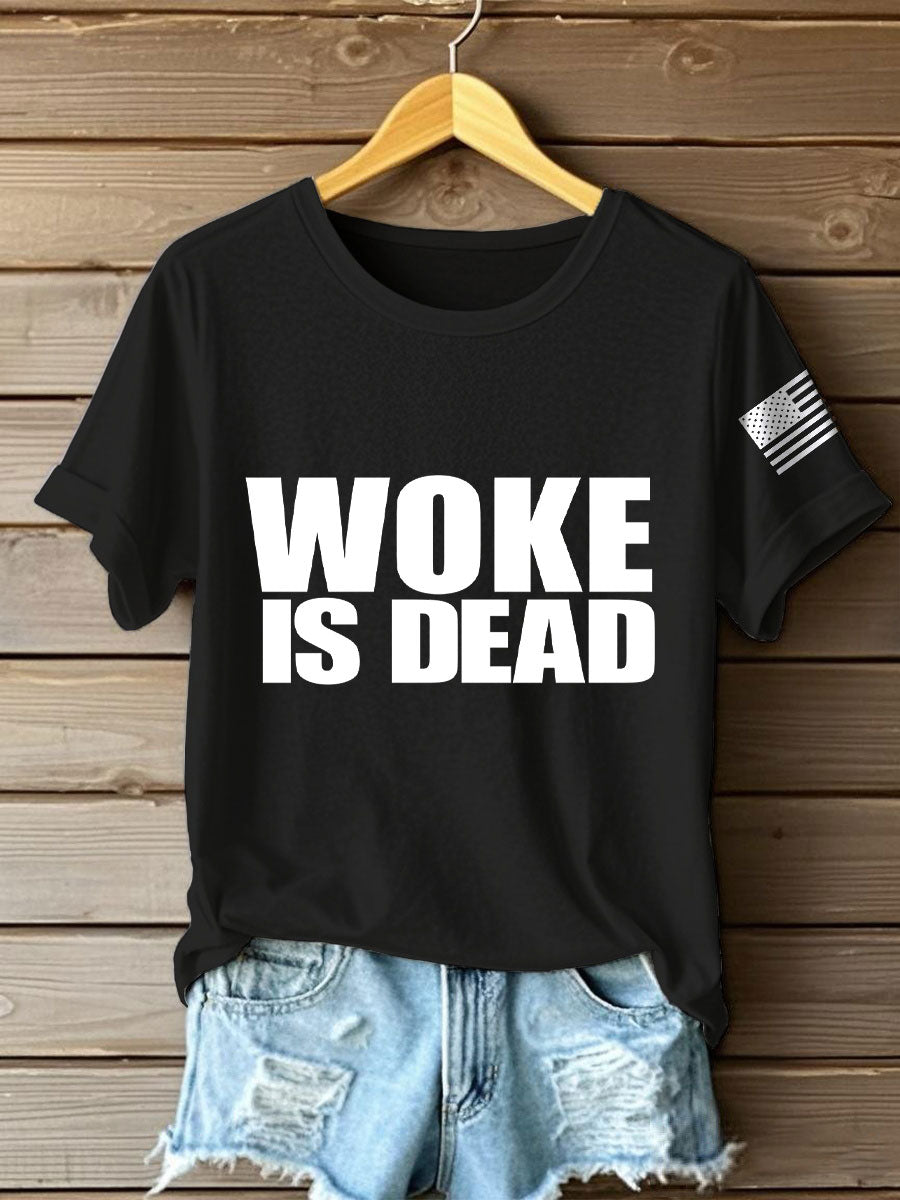 Women's 8647 FDT Woke Is Dead Printed T-shirt