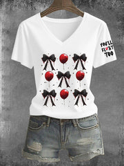 Women's Horror Halloween You'll Float Too Short Sleeve T-shirt