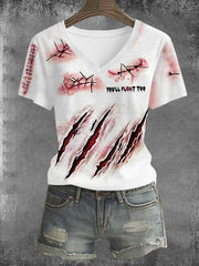 Women's Horror Halloween You'll Float Too Blood Stain Short Sleeve T-shirt