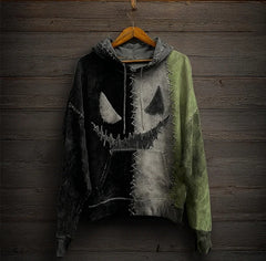 Men's Halloween Classic Movie Character Face Print Casual Hoodie