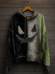 Men's Halloween Classic Movie Character Face Print Casual Hoodie