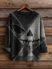 Men's Halloween Classic Movie Character Face Print Casual Sweatshirt