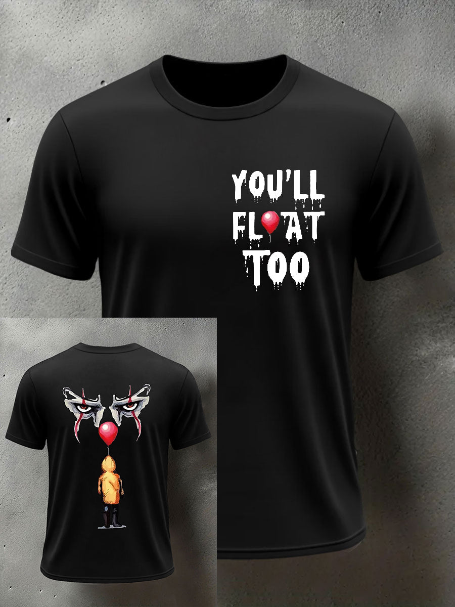 Men's Horror Halloween You'll Float Too Short Sleeve T-shirt