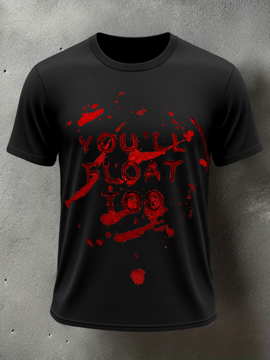 Men's Horror Halloween You'll Float Too Short Sleeve T-shirt