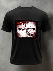 Men's Horror Halloween You'll Float Too Short Sleeve T-shirt