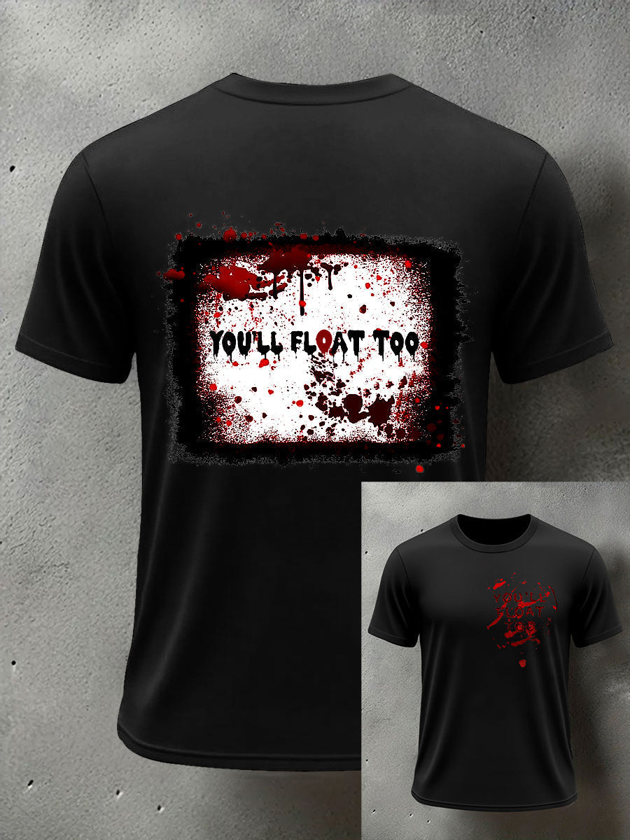 Men's Horror Halloween You'll Float Too Short Sleeve T-shirt