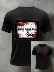 Men's Horror Halloween You'll Float Too Short Sleeve T-shirt