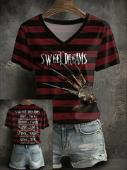 Women's Halloween Horror Sweet Dreams Printed T-shirt