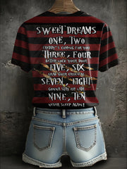 Women's Halloween Horror Sweet Dreams Printed T-shirt