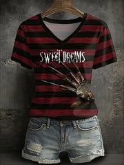 Women's Halloween Horror Sweet Dreams Printed T-shirt
