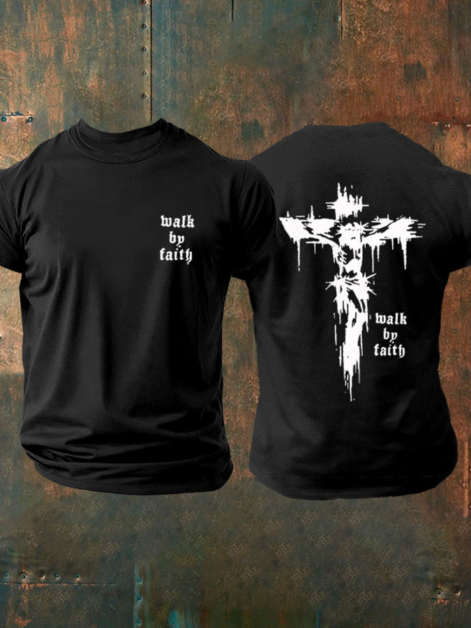 Men's Walk By Faith Print Short-Sleeved T-Shirt