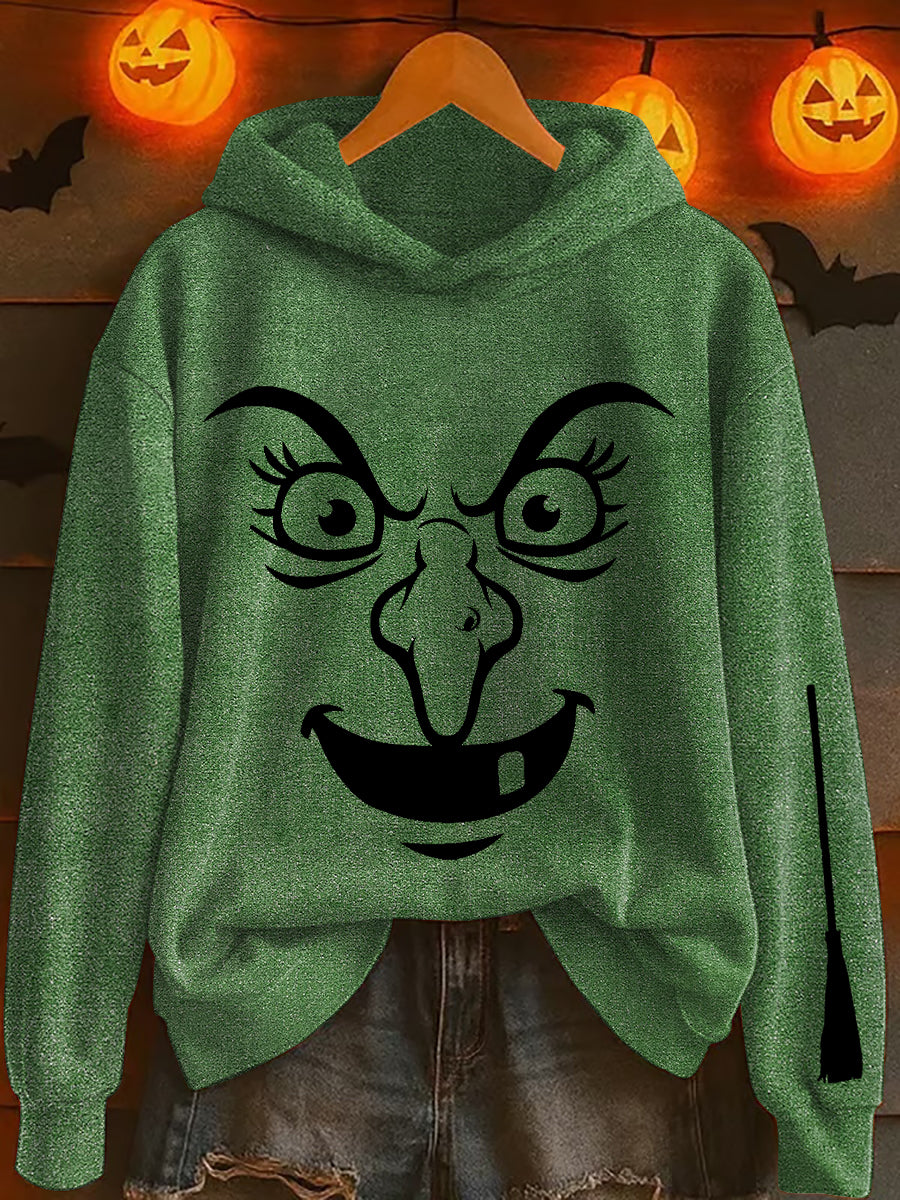Women's "Resting witch face" printed hooded sweatshirt