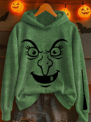 Women's "Resting witch face" printed hooded sweatshirt