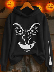 Women's "Resting witch face" printed hooded sweatshirt