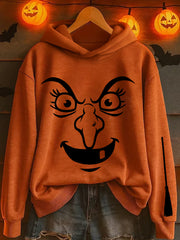Women's "Resting witch face" printed hooded sweatshirt