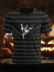 Men's Halloween Voyeur Skull Short Sleeves T-shirt