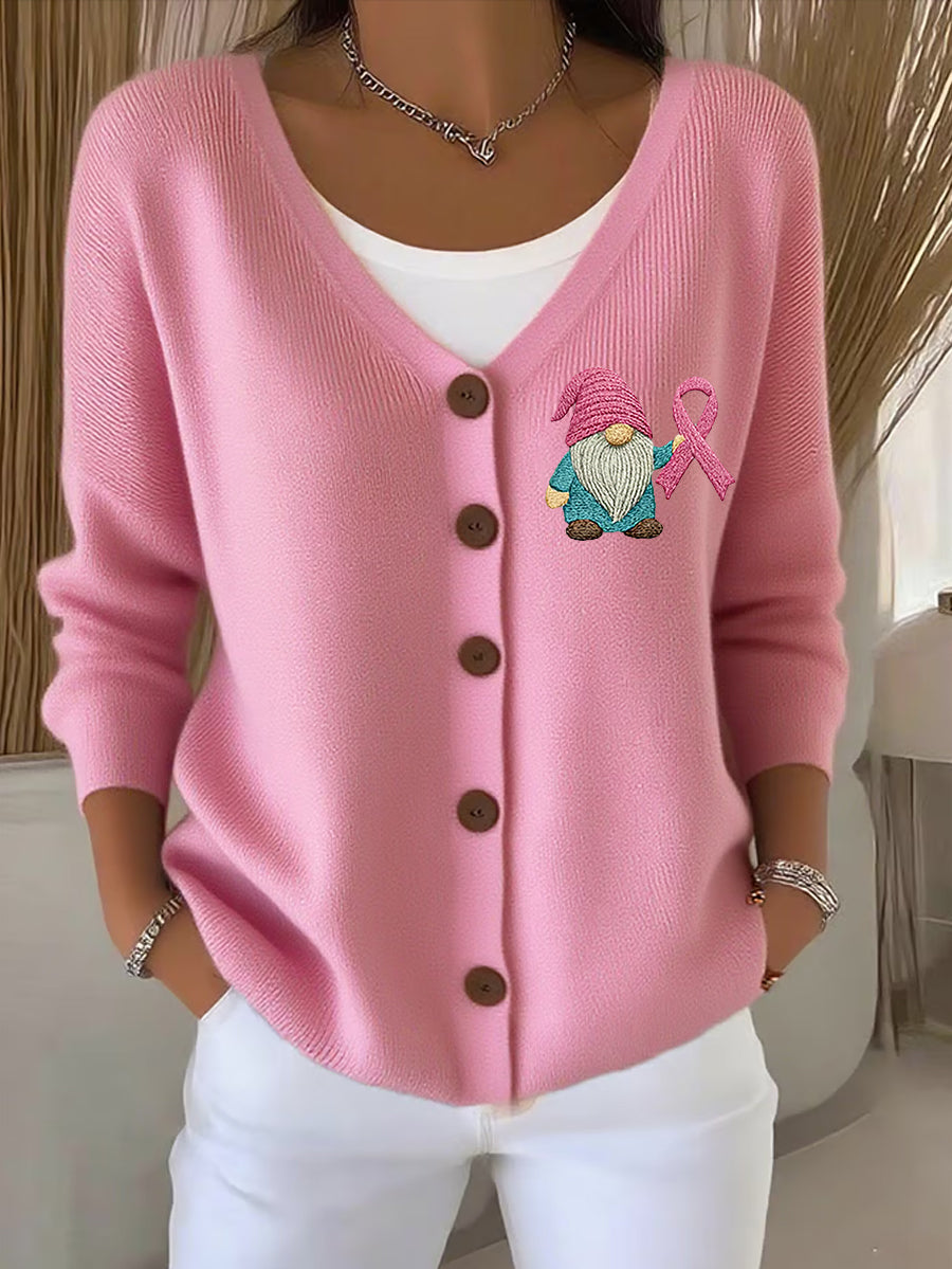 Women's Pink Breast Cancer Awareness Cardigan