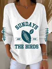 Women's Sundays Are For The Birds Football Fans Lovers Gameday Casual Long-Sleeve Top