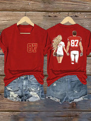 Women's Taylor Swift and Travis Kelce  Engagement short-sleeved T-shirt